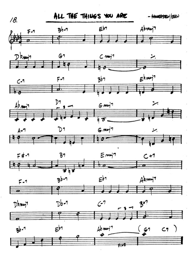 All the Things You Are 爵士標準曲 Lead Sheet